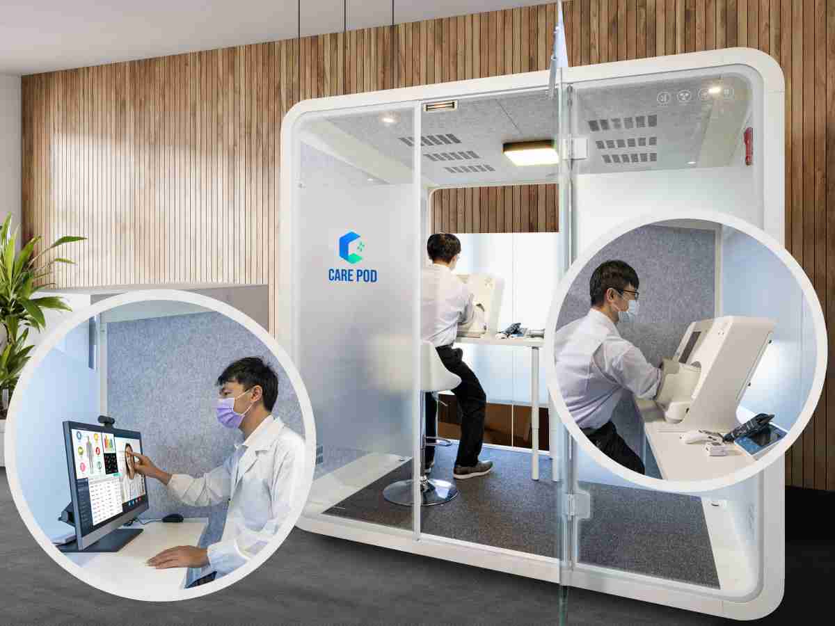 达擎于医疗科技展中展出＂远距诊疗舱＂，，，，以因应医疗数字化及社会高龄化趋势下、、、复诊及慢性病患等族群对于远距看诊需求逐渐升高所推出的创新整合方案。。。。多功能合一、、、、高隐私性的远距诊疗舱可根据病患端与医师端的不同需求，，提供弹性化及客制化功能，，节省医生和病患的精力及时间